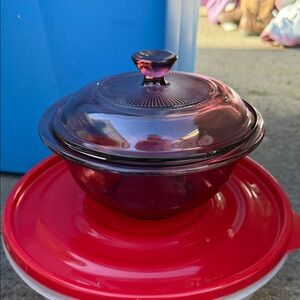 Pyrex  Purple Glass Cookware with Lid